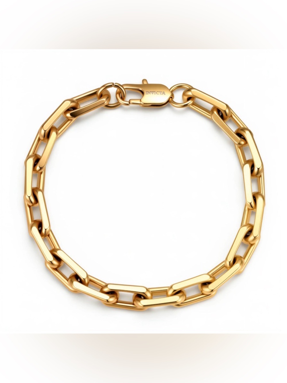 Invicta Polished Gold Stainless Steel Link Bracelet for Women-New